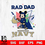 Navy Midshipmen Mickey Wearing Hoodie Rad Dad SVG DXF EPS PNG FILE, NCAA File Cut,Digital Download,Instant Download