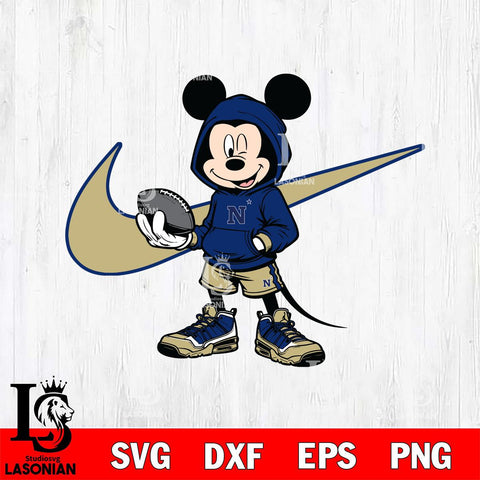 Navy Midshipmen Mickey Wearing Hoodie Sport Svg Eps Dxf Png File, NCAA svg, Digital Download, Instant Download