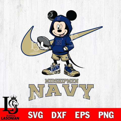 Navy Midshipmen Mikey Mouse Disney NIKE, Svg Eps Dxf Png File, Digital Download