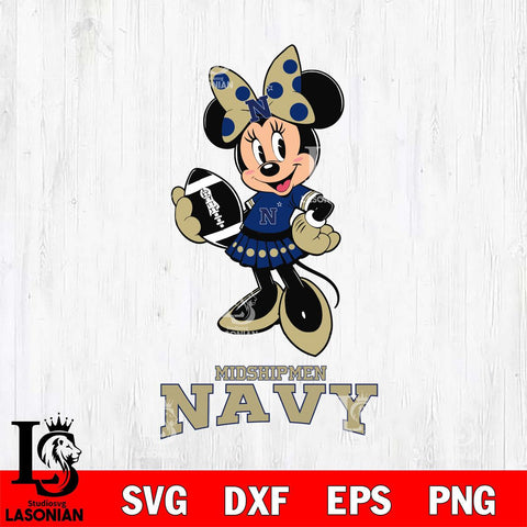 Navy Midshipmen Minnie Mouse, Svg Eps Dxf Png File, Digital Download
