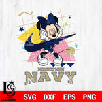 Navy Midshipmen Minnie Mouse Dancing SVG DXF EPS PNG FILE, NCAA File Cut,Digital Download,Instant Download
