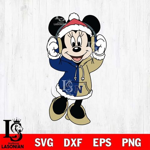 Navy Midshipmen Minnie Mouse Disney Football Christmas File Cut, NCAA SVG DXF EPS PNG FILE, Digital Download , Criucut , Silhouette