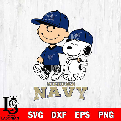 Navy Midshipmen Peanuts Snoopy Friends SVG DXF EPS PNG FILE,Snoopy File Cut, NCAA Digital Download,Instant Download,Christmas Silhouette