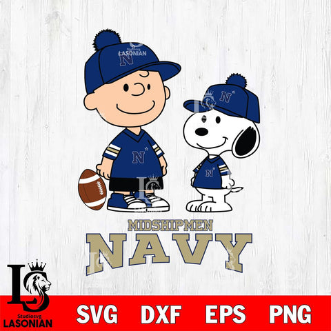 Navy Midshipmen Peanuts Snoopy Friends Football SVG DXF EPS PNG FILE,Snoopy File Cut, NCAA Digital Download,Instant Download,Christmas Silhouette