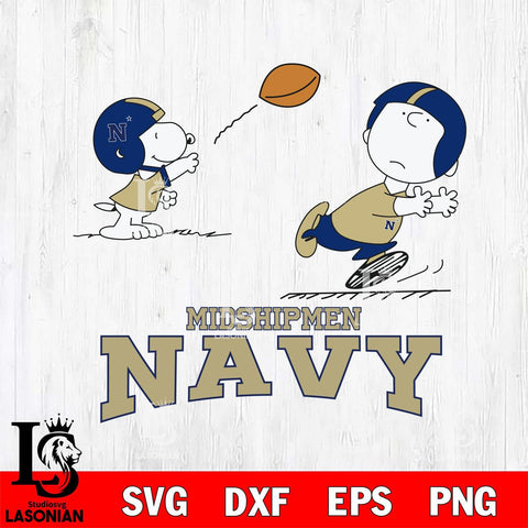 Navy Midshipmen Peanuts play football SVG DXF EPS PNG FILE,Snoopy File Cut, NCAA Digital Download,Instant Download,Christmas Silhouette