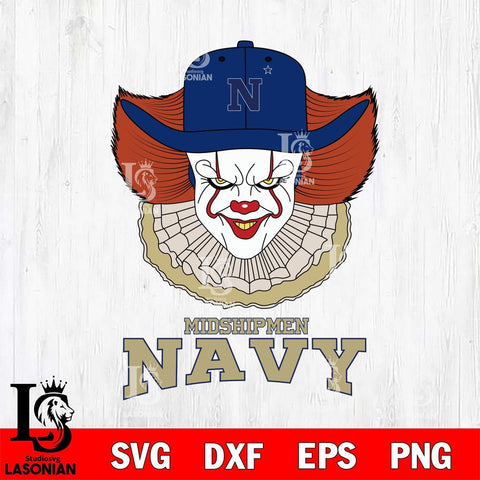 Navy Midshipmen Pennywise Horror Sport 12 Svg Eps Dxf Png File, Digital Download