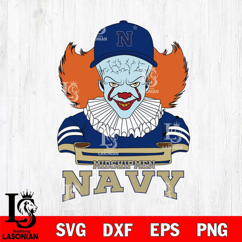Navy Midshipmen Pennywise Horror Sport 2 Svg Eps Dxf Png File, Digital Download