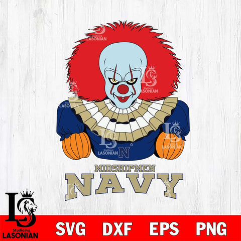Navy Midshipmen Pennywise Horror Sport 3 Svg Eps Dxf Png File, Digital Download