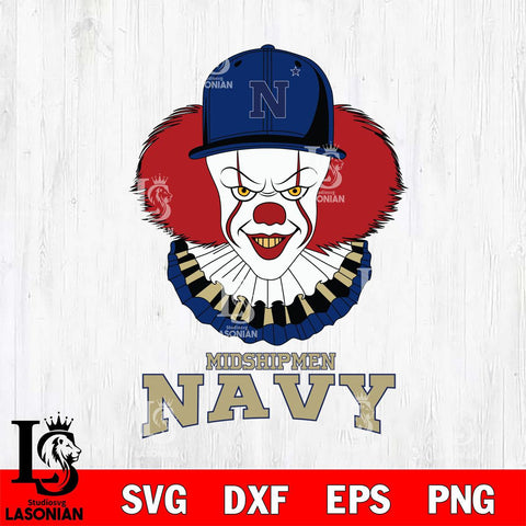 Navy Midshipmen Pennywise Horror Sport 4 Svg Eps Dxf Png File, Digital Download