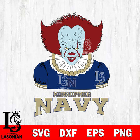 Navy Midshipmen Pennywise Horror Sport 5 Svg Eps Dxf Png File, Digital Download