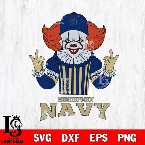 Navy Midshipmen Pennywise Horror Sport 8 Svg Eps Dxf Png File, Digital Download