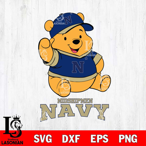 Navy Midshipmen Pooh Bear Disney, Svg Eps Dxf Png File, Digital Download