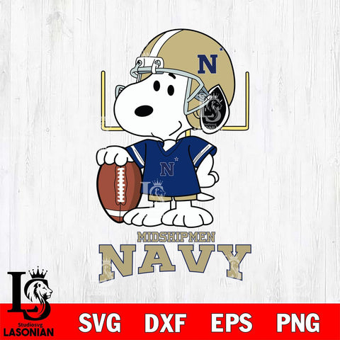 Navy Midshipmen Snoopy Player Football SVG DXF EPS PNG FILE,Snoopy File Cut, NCAA Digital Download,Instant Download,Christmas Silhouette
