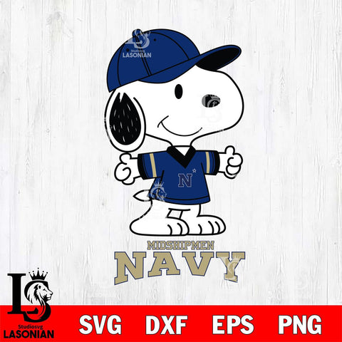 Navy Midshipmen Snoopy football SVG DXF EPS PNG FILE,Snoopy File Cut, NCAA Digital Download,Instant Download,Christmas Silhouette