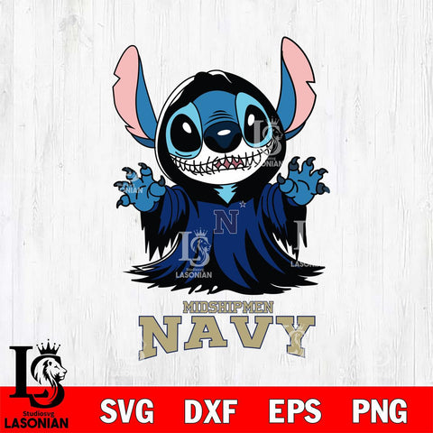 Navy Midshipmen Stitch Ghost Svg Eps Dxf Png File, NCAA svg, Digital Download, Instant Download