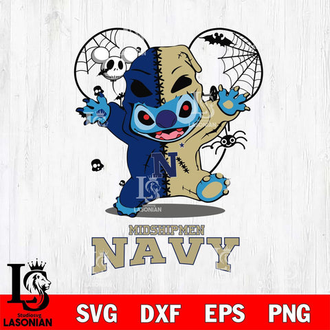 Navy Midshipmen Stitch Horror Halloween 2 Svg Eps Dxf Png File, Digital Download, Instant Download