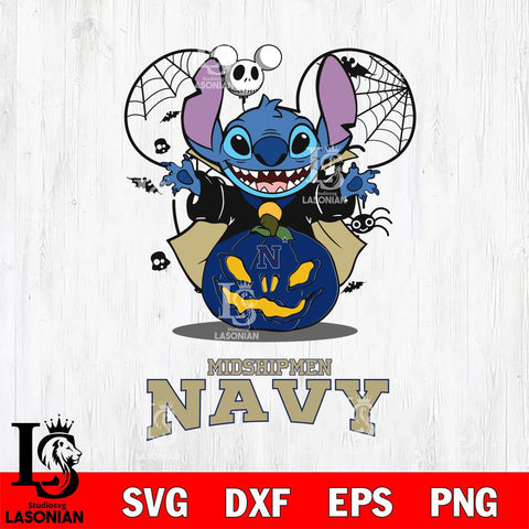 Navy Midshipmen Stitch Horror Halloween Svg Eps Dxf Png File, Digital Download, Instant Download