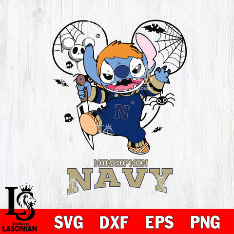 Navy Midshipmen Stitch Michael Halloween Svg Eps Dxf Png File, Digital Download, Instant Download