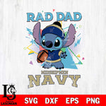 Navy Midshipmen Stitch Rad Dad SVG DXF EPS PNG FILE, NCAA File Cut,Digital Download,Instant Download