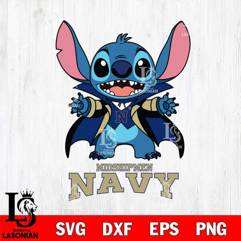 Navy Midshipmen Stitch Vampire halloween Svg Eps Dxf Png File, NCAA svg, Digital Download, Instant Download