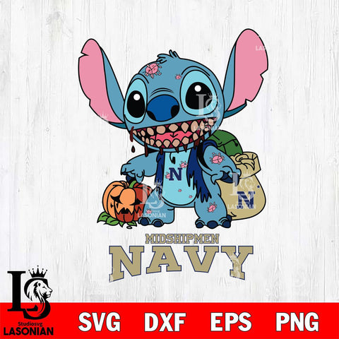 Navy Midshipmen Stitch Zombie Svg Eps Dxf Png File, NCAA svg, Digital Download, Instant Download