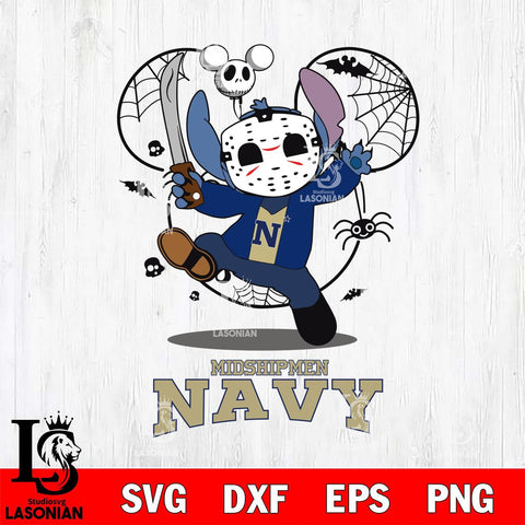 Navy Midshipmen Stitch jason voorhees Halloween Svg Eps Dxf Png File, Digital Download, Instant Download