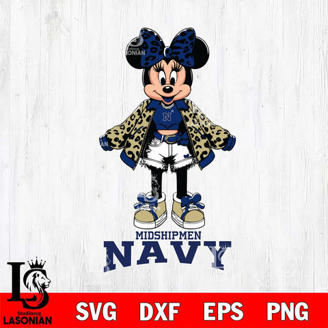Navy Midshipmen Style Minnie Disney Svg Eps Dxf Png File, Digital Download, Instant Download