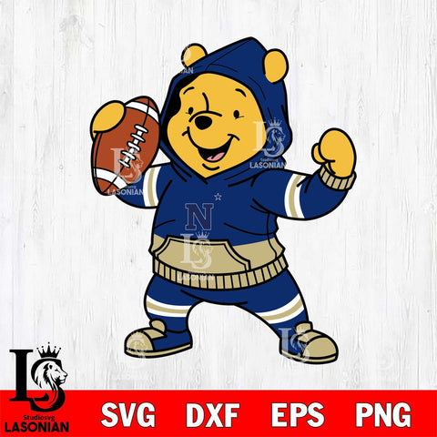 Navy Midshipmen Winnie The Pooh Disney Football Christmas File Cut, NCAA SVG DXF EPS PNG FILE, Digital Download , Criucut , Silhouette