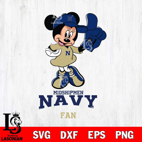 Navy Midshipmen #1 Fan Minnie Mouse Svg Eps Dxf Png File, Digital Download, Instant Download
