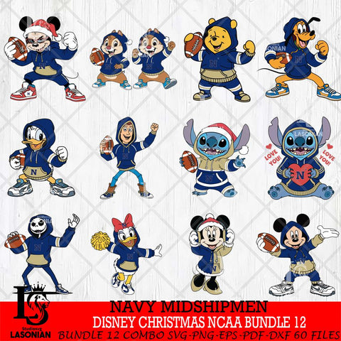 Navy Midshipmen  Disney christmas NCAA Bundle File Cut, Bundle NCAA SVG DXF EPS PNG FILE, Digital Download , Criucut , Silhouette