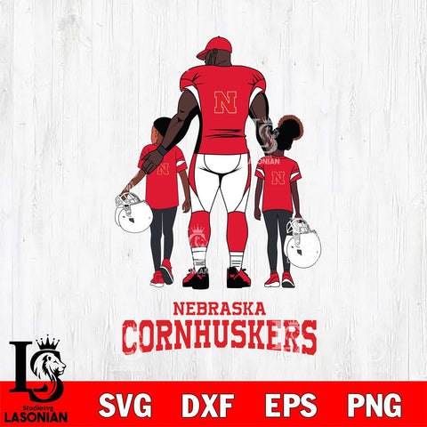 Nebraska Cornhuskers 3 Father and son Rugby SVG DXF EPS PNG FILE,NCAA SVG, Father day Digital Download,Instant Download, Silhouette