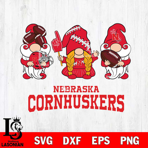 Nebraska Cornhuskers 3 Gnomes Football Svg Eps Dxf Png File, Digital Download, Instant Download