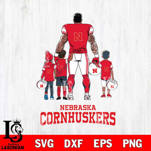 Nebraska Cornhuskers 4 Father and son Rugby SVG DXF EPS PNG FILE,NCAA SVG, Father day Digital Download,Instant Download, Silhouette
