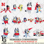 Nebraska Cornhuskers Bluey Bundle 12 SVG Svg Eps Dxf Png File, NCAA svg, Digital Download, Instant Download