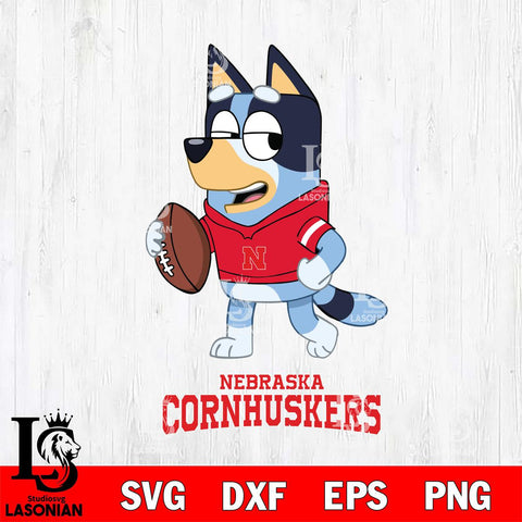 Nebraska Cornhuskers Bluey Football Sport Svg Eps Dxf Png File, Digital Download ,Instant Download, Cricut File