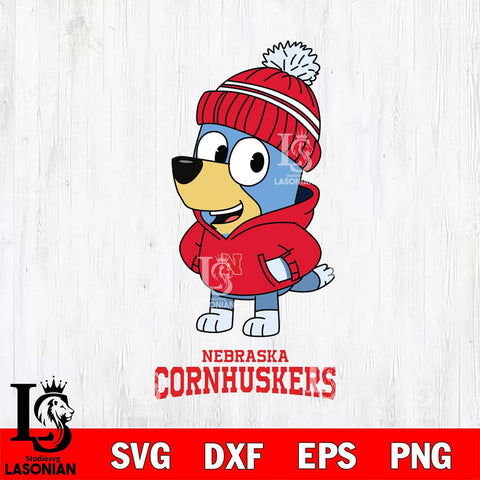Nebraska Cornhuskers Bluey Hoodie Sport Svg Eps Dxf Png File, Digital Download ,Instant Download, Cricut File