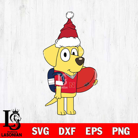 Nebraska Cornhuskers Bluey Lucky Christmas Svg Eps Dxf Png File, Digital Download, Instant Download