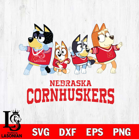 Nebraska Cornhuskers Bluey Mode Dance Squats Svg Eps Dxf Png File, Digital Download, Instant Download