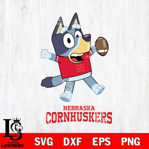 Nebraska Cornhuskers Bluey Sport Football Svg Eps Dxf Png File,NCAA Svg Files,Bluey svg ,Digital Download ,Instant Download, Cricut File