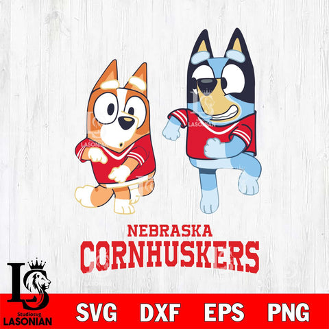 Nebraska Cornhuskers Bluey with Chilli Dance Svg Eps Dxf Png File, Digital Download, Instant Download