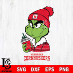 Nebraska Cornhuskers Boujee Grinch Christmas Cut Files Cricut, Svg Dxf Eps Png file, Digital download , Silhouette