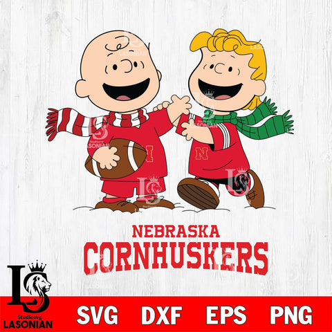 Nebraska Cornhuskers Charlie Brown & Linus Football Cricut,Christmas SVG DXF EPS PNG FILE, NCAA Digital Download,Instant Download, Silhouette
