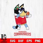 Nebraska Cornhuskers Christmas Bluey Bandit Heeler Cut Files,Bluey Cricut,Christmas Svg , Bluey svg , Digital Download, dxf eps png pdf file