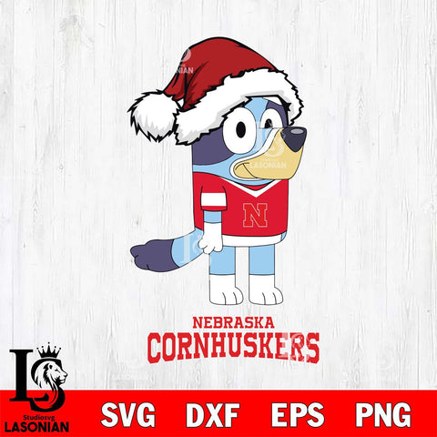 Nebraska Cornhuskers Christmas Bluey Hat Cut Files,Bluey Cricut,Christmas Svg , Bluey svg , Digital Download, dxf eps png pdf file