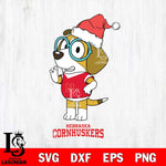 Nebraska Cornhuskers Christmas Bluey Honey Sport Cut Files,Bluey Cricut,Christmas Svg , Bluey svg , Digital Download, dxf eps png pdf file