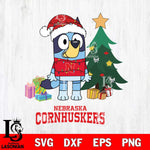 Nebraska Cornhuskers Christmas Bluey Tree Sport Cut Files,Bluey Cricut,Christmas Svg , Bluey svg , Digital Download, dxf eps png pdf file