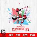 Nebraska Cornhuskers Cute Daisy Duck Cheerleader SVG DXF EPS PNG FILE, NCAA File Cut,Digital Download,Instant Download