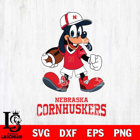 Nebraska Cornhuskers Goofy Football Player SVG DXF EPS PNG FILE,NCAA svg ,Football Digital Download,Instant Download, Silhouette