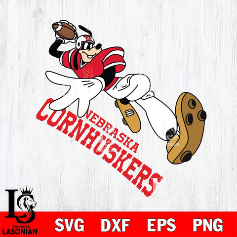 Nebraska Cornhuskers Goofy rugby player SVG DXF EPS PNG FILE,NCAA svg ,Football Digital Download,Instant Download, Silhouette