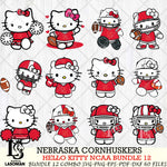 Nebraska Cornhuskers Hello Kitty Bundle 12 SVG Svg Eps Dxf Png File, NCAA svg, Digital Download, Instant Download